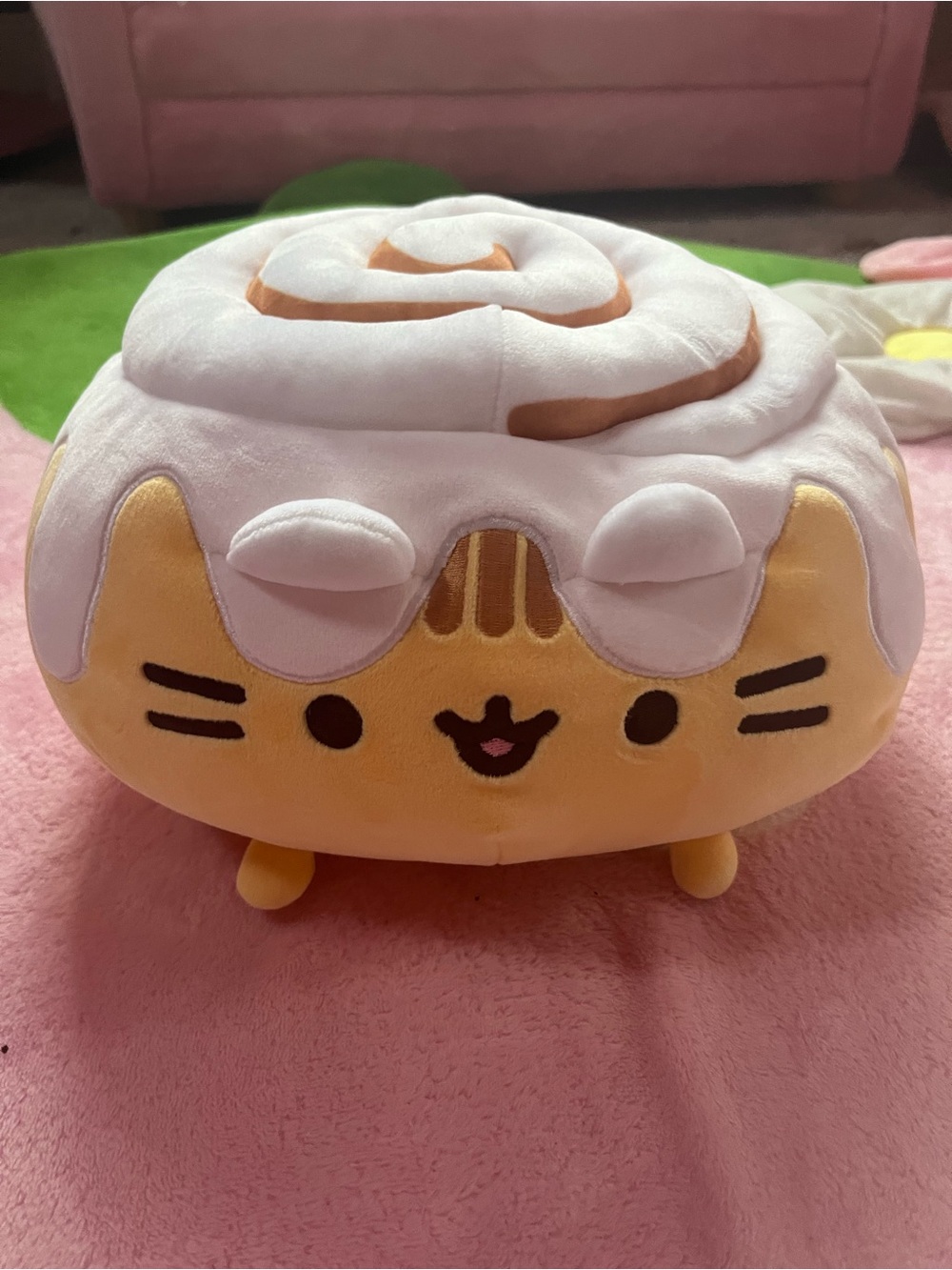 Cute Cinnamon Roll Cat Plush - Yellow & White